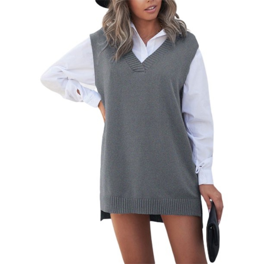 Dry Goods USA, Lumiere Oversized Sweater Vest Dress with Blouse